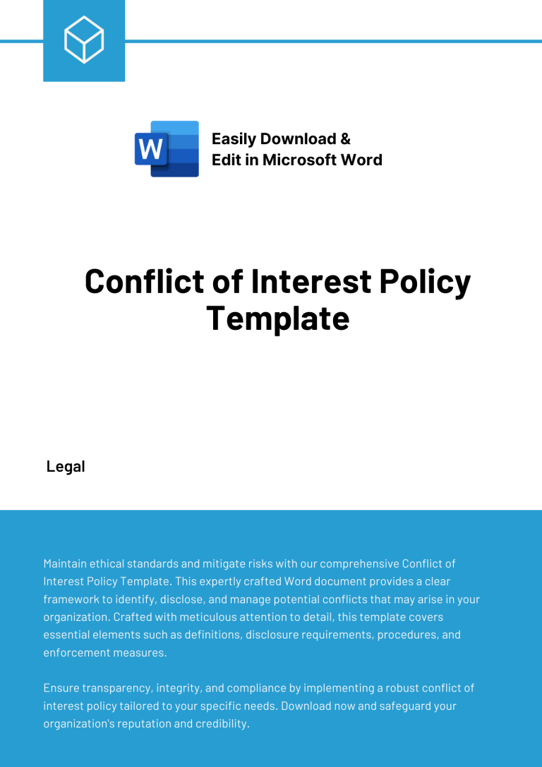 Conflict of Interest Policy Template - Expert Policy Templates