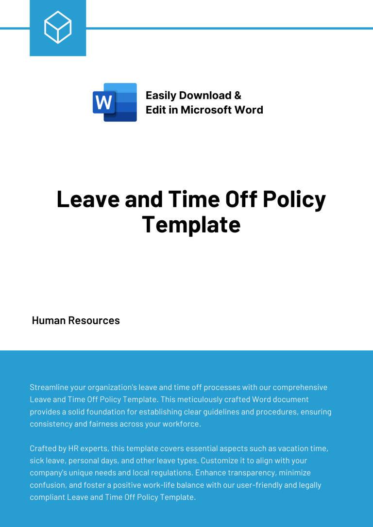 Leave and Time Off Policy Template - Expert Policy Templates
