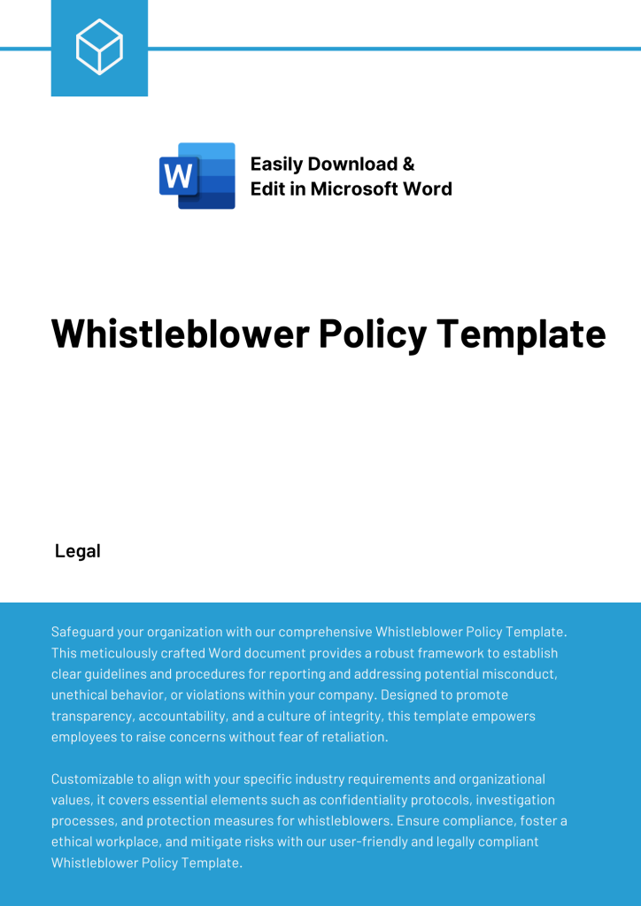 Whistleblower Policy Template - Expert Policy Templates